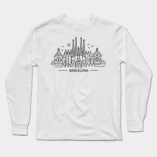 Barcelona line art Long Sleeve T-Shirt